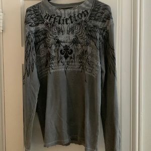 Mens Long Sleeve Affliction Shirt